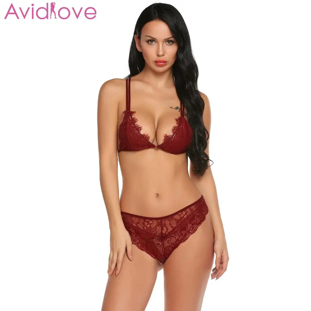 Avidlove Женский комплект нижнего белья кружевное белье в цветочек с коротким