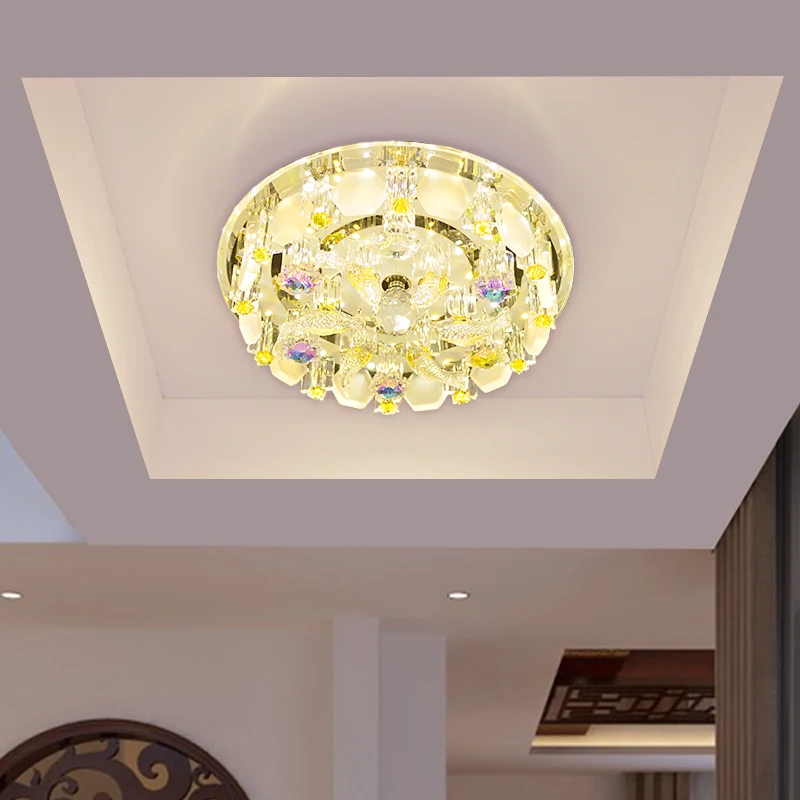 

modern fashion aisle crystal fish design colorful LED ceiling lamp home deco corridor entrance glass hallway lighing