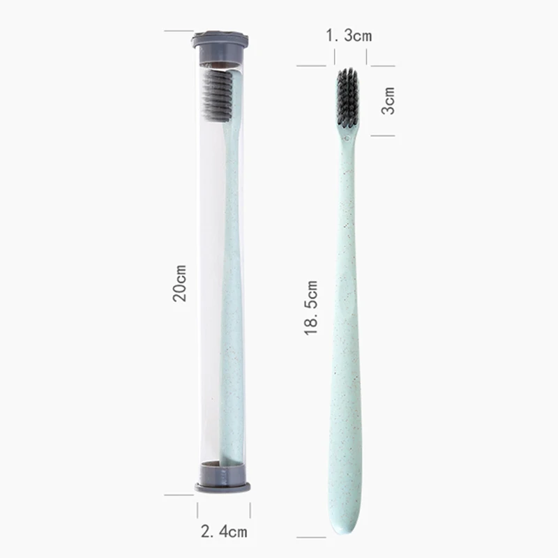 Wholesale Wheat Black Bamboo Toothbrush Portable Soft Charcoal Tooth Brush Tongue Cleaner for Kids and Adults Oral Hygiene | Красота и