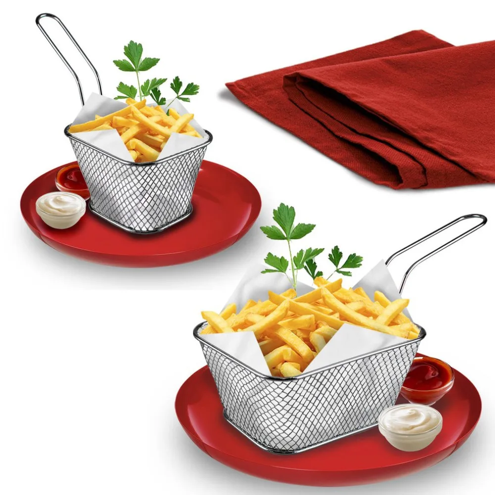 Складная мини корзина для жарки PREUP промывка паром сетчатый дуршлаг картофеля