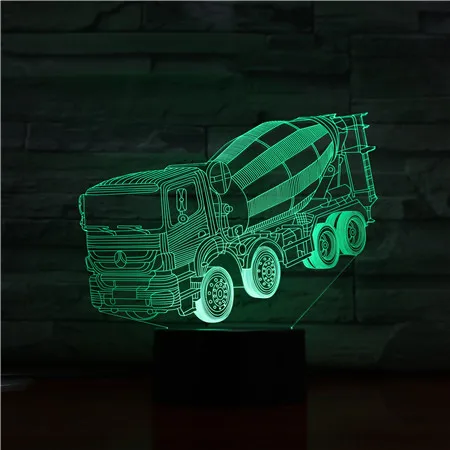 Автобетоносмеситель 3D стерео лампа Спальня светодиодная атмосферная креативный