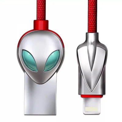 Новый зарядный кабель супер индивидуальность для iPhone7/8 plus маска Alien быстрая