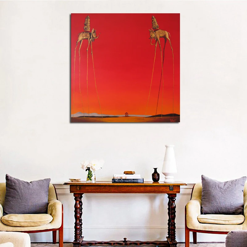 Фотообои на холсте с изображением слонов картины стену декоративные для спальни