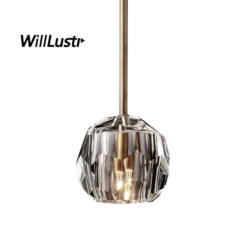 lampara led colgante de cristal k9 luz