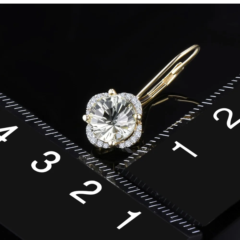LP Solid 14KY золотые бриллиантовые серьги натуральный зеленый аметист 3.79CT специальные ромашки для резки изысканные модные ювелирные изделия из драгоценных камней для подарка