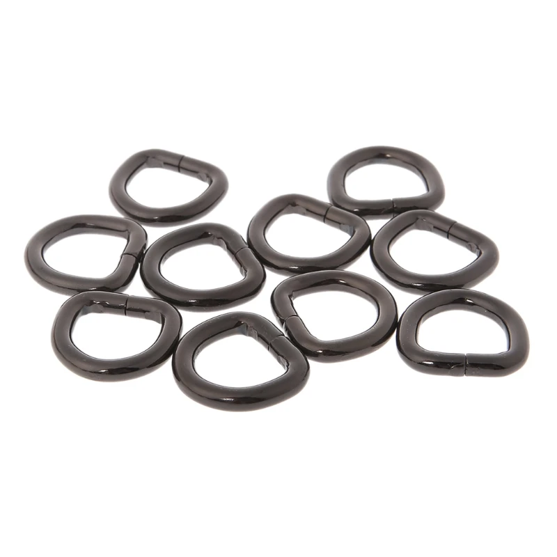 

10pcs 15mm Metal Handbag Leather Bag Purse Strap Belt Web D Ring Buckle Clasp