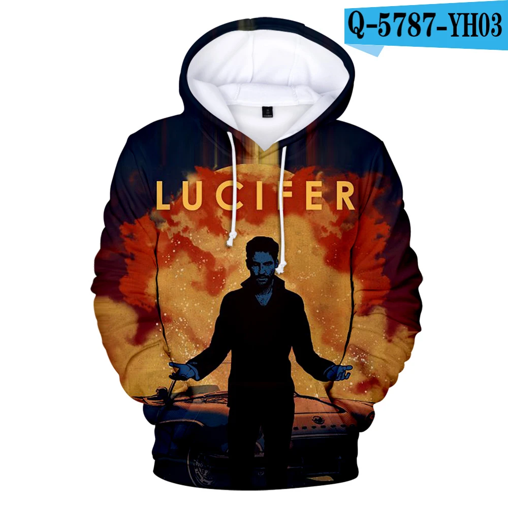 3D Горячая Lucifer Толстовка Lucifer Morningstar толстовки хороший открытый пуловер Толстовка Осень мужские длинные толстовки - Цвет: 3D