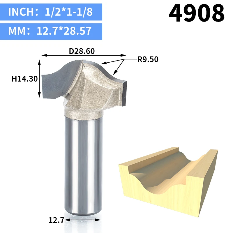 4908 HUHAO 1 шт. фреза для обрезки 1/" 1/4" хвостовик Деревообрабатывающие инструменты обрезные фрезы деревообрабатывающий инструмент Концевая фреза - Длина режущей кромки: 4908