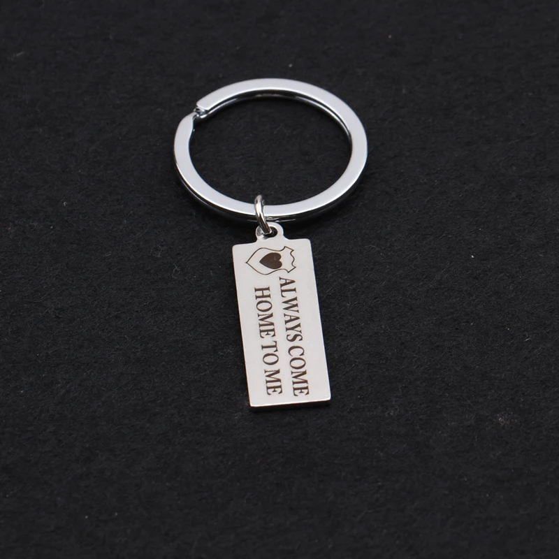 Нержавеющая сталь брелок с гравировкой всегда вернуться домой ко мне для пары
