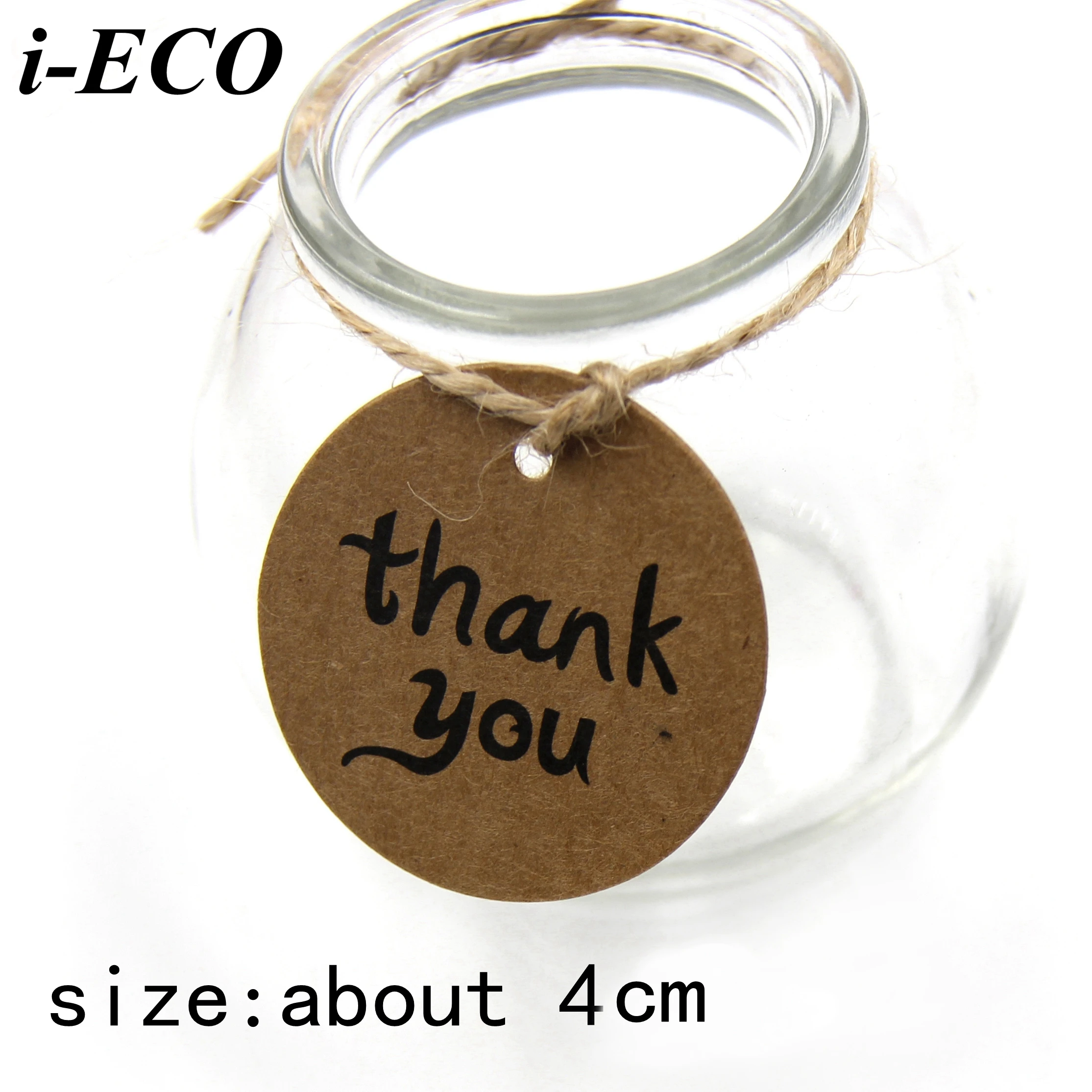 100PCS Thank You Kraft Paper Hang Tag With Jute Rope For Wedding Party Accessories Christmas DIY Gift /Cake /Candy Decoration | Дом и сад