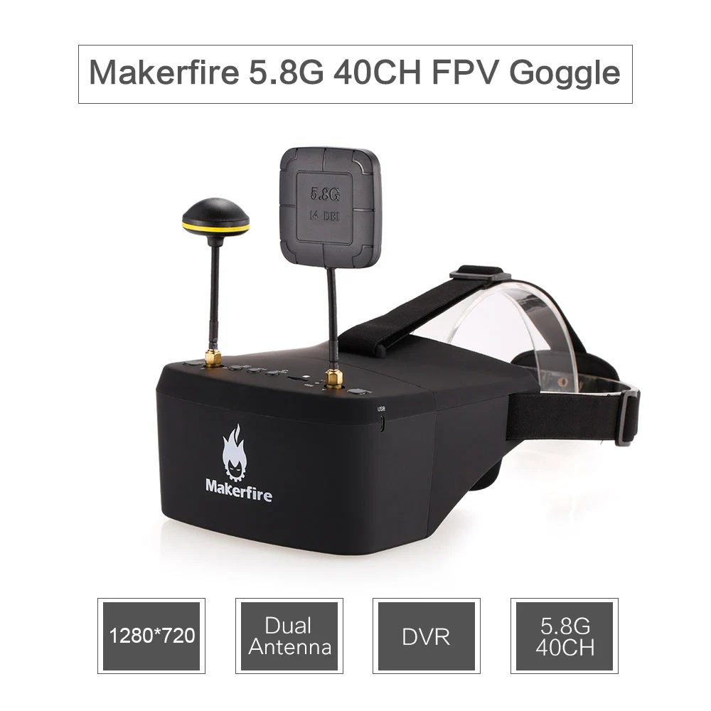 EV800D 5,8G 40CH двойная антенна FPV очки Видео очки с DVR для QAV 250 220 210 Для радиоуправляемой модели гоночного дрона