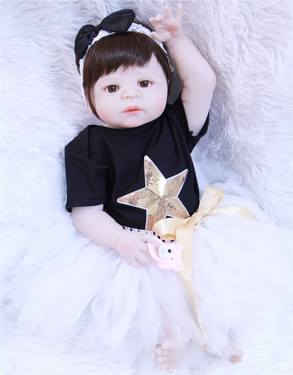 Реалистичная силиконовая кукла младенец с одеждой 22 дюйма|reborn baby girl doll|baby dollgirl doll