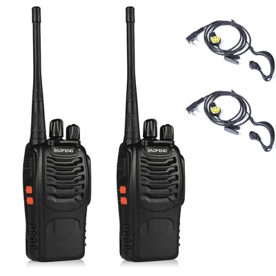 with headsets 2 шт baofeng BF-888S портативная рация 888s рация 888 comunicador кошелек 10 км охотничий домофон walk talk - Цвет: with headsets