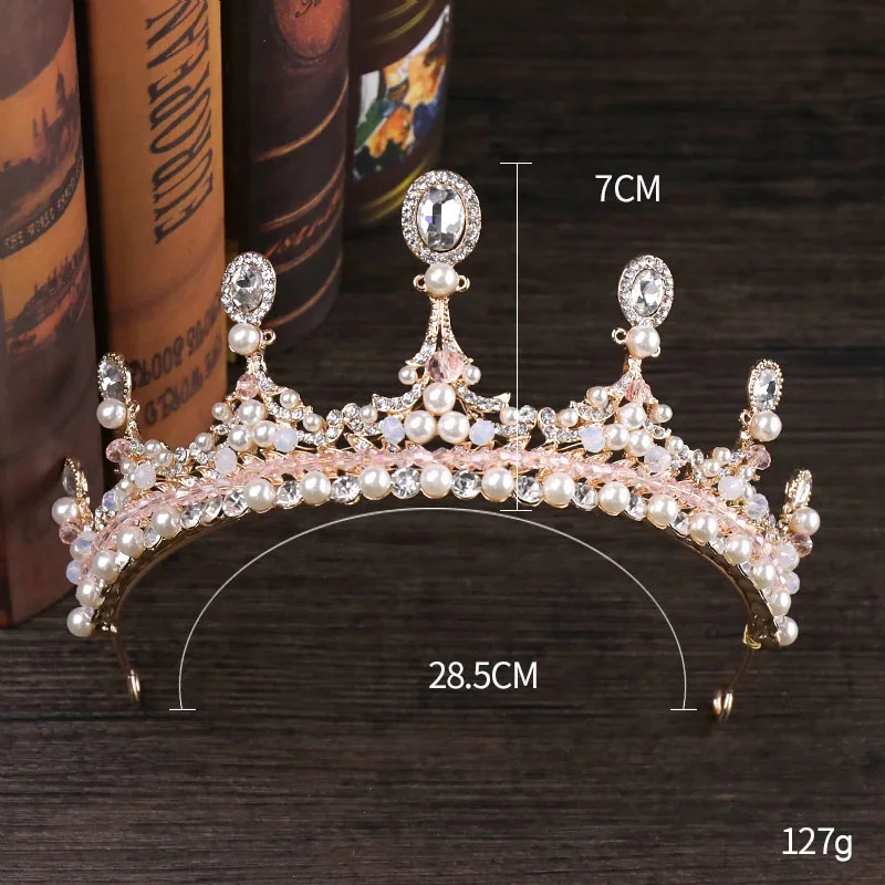 Тиары и короны свадебные для невесты FORSEVEN диадемы ручной работы с кристаллами