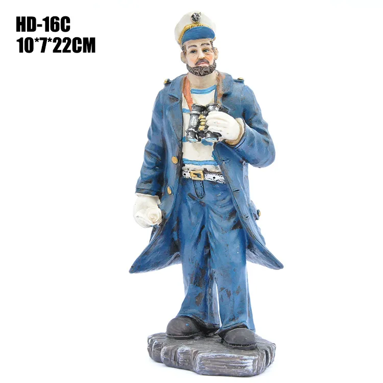 21/33 см Смола капитан фигурка 1 шт. Средиземноморский искусственный Sailor Рыбак