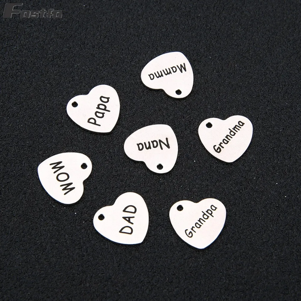 5 шт. ручная работа семейные подарки сделай сам нержавеющая сталь кулон в форме