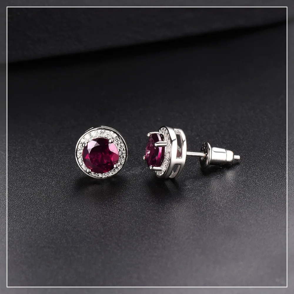 Hutang круглые серьги 2.16ct натуральный драгоценный камень родолит гранат Твердые 925 пробы серебряные ювелирные изделия для женщин подарок