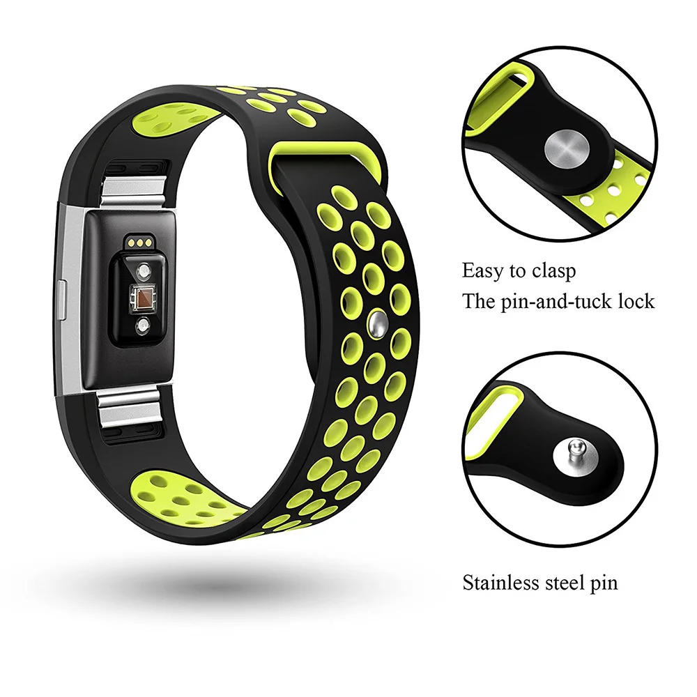 Силиконовый ремешок для Fitbit Charge 2 спортивный силиконовый Смарт браслет умные