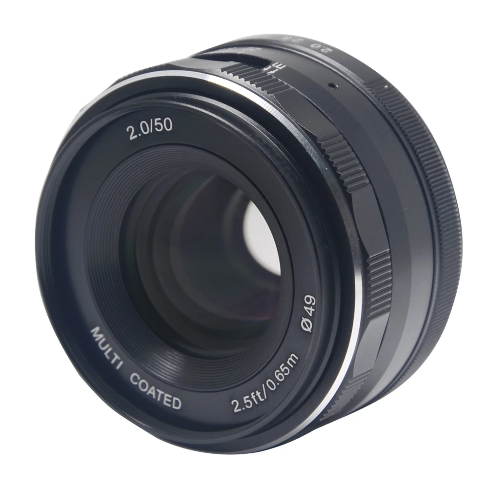 Объектив Venidice Meike 50 мм f2.0 с большой диафрагмой ручной фокусирующий объектив Для