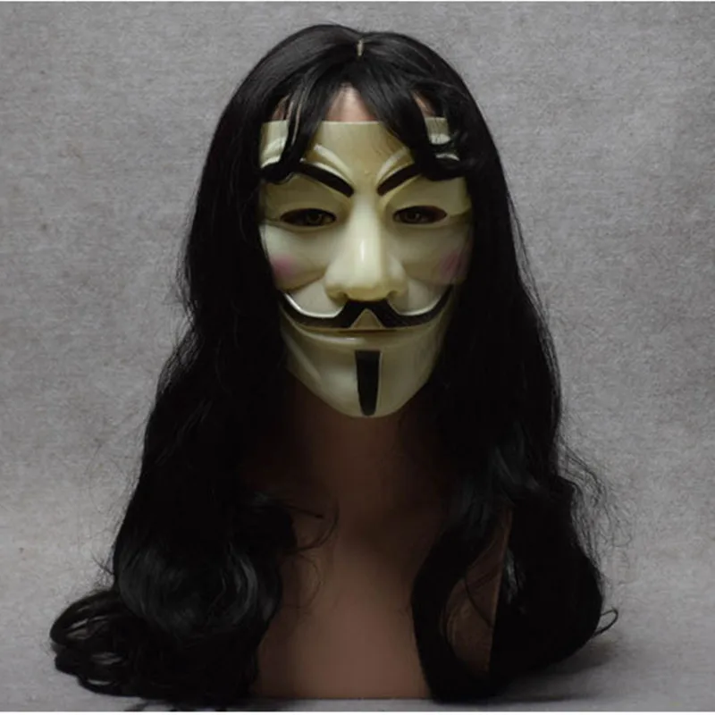 Лидер продаж Белый/Золотой/Серебряный/Желтый V для вендетты Guy Fawkes маска аноним Хэллоуин Косплей костюмы вечерние принадлежности