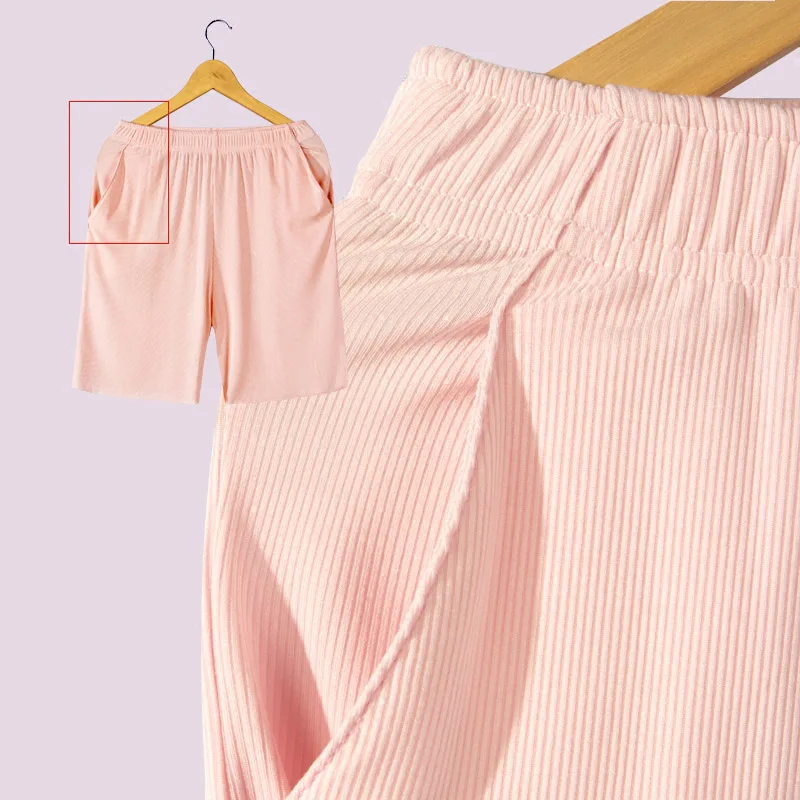 Summer pajamas for women cotton short-sleeved ladies shorts thin student loose seamless home  two-piece pajama set