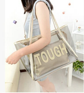 Summer new fashion transparent jelly shoulder bag handbag | Багаж и сумки