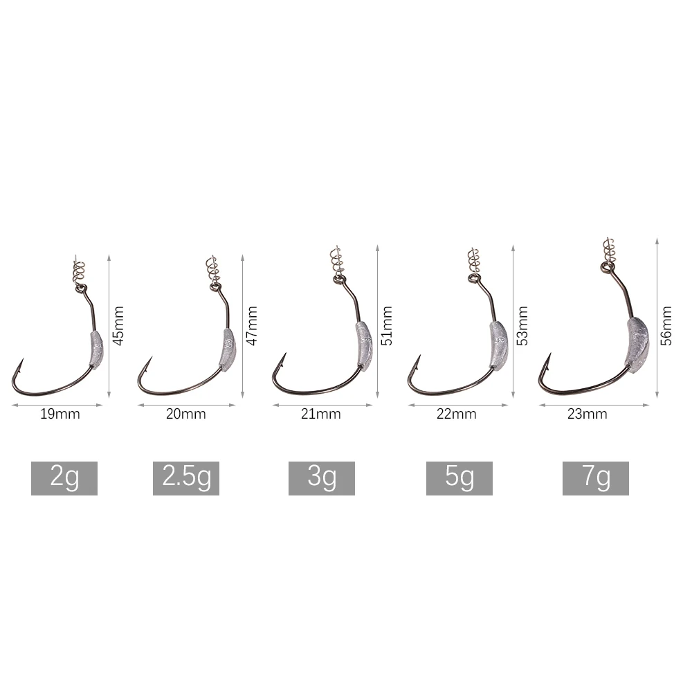 5 шт./лот рыболовный крючок 2 г/2,5 г/3 г/5,25 г/7 г колючий свинцовый крючок для джигинга мягкий крючок для приманки Крючки и рыболовные принадлежности из углеродистой стали Pesca