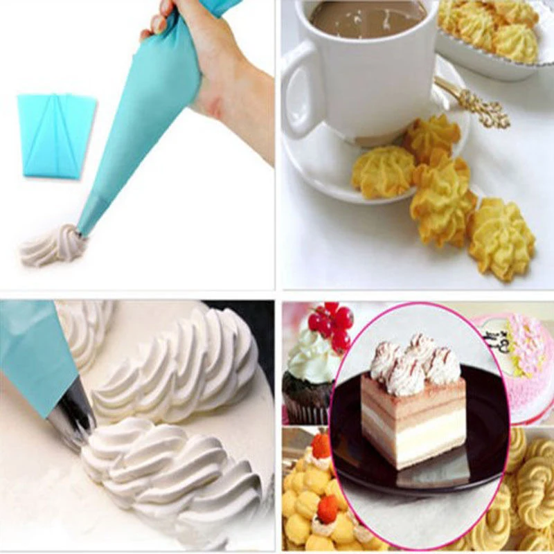 Силиконовый многоразовый кондитерский мешок для глазировки 3 размера|Украшения