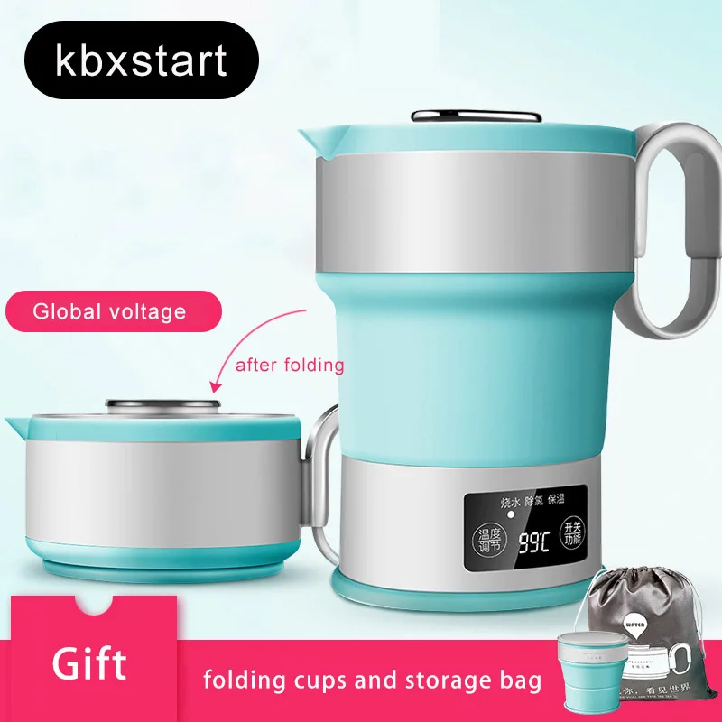 

110~240V Electric Water Kettle Foldable Travel Kettle Collapsible Water Boiler Mini Insulation Kettle with Conversion Plug