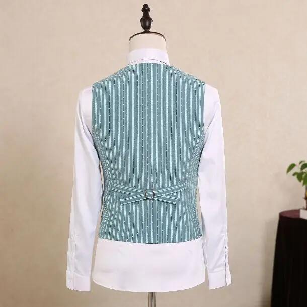 2017 последний дизайн пальто брюки светло голубой узор мужской костюм Slim Fit 3 шт