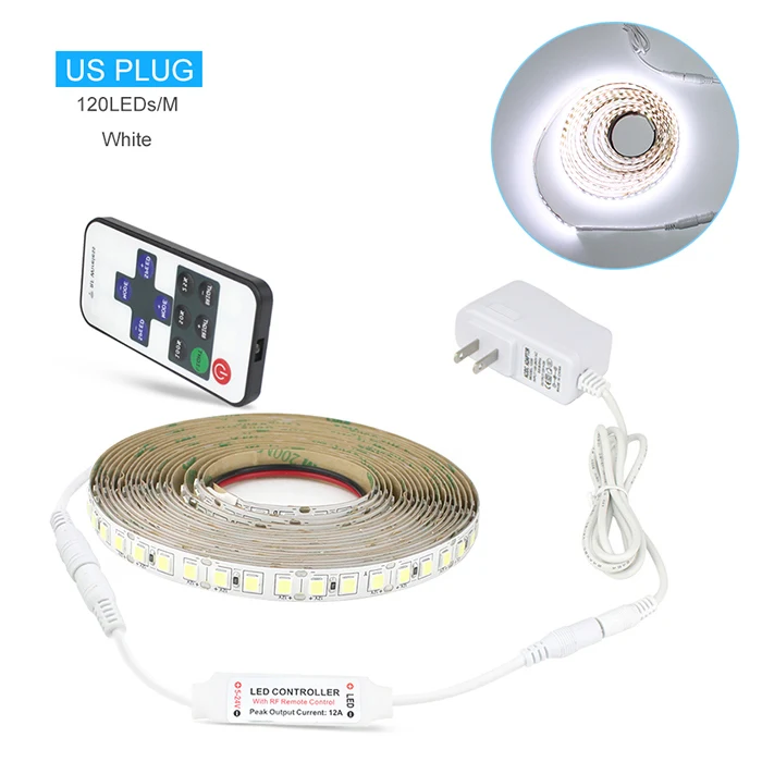 600led White US 4040 светодиодный светильник s 5 м 12 в 110 В 220 В светодиодный гибкий светильник Диодная лента с регулируемой яркостью сенсорный ленточный переключатель под шкафчиком кухонный светильник ing - Испускаемый цвет: 600led White US