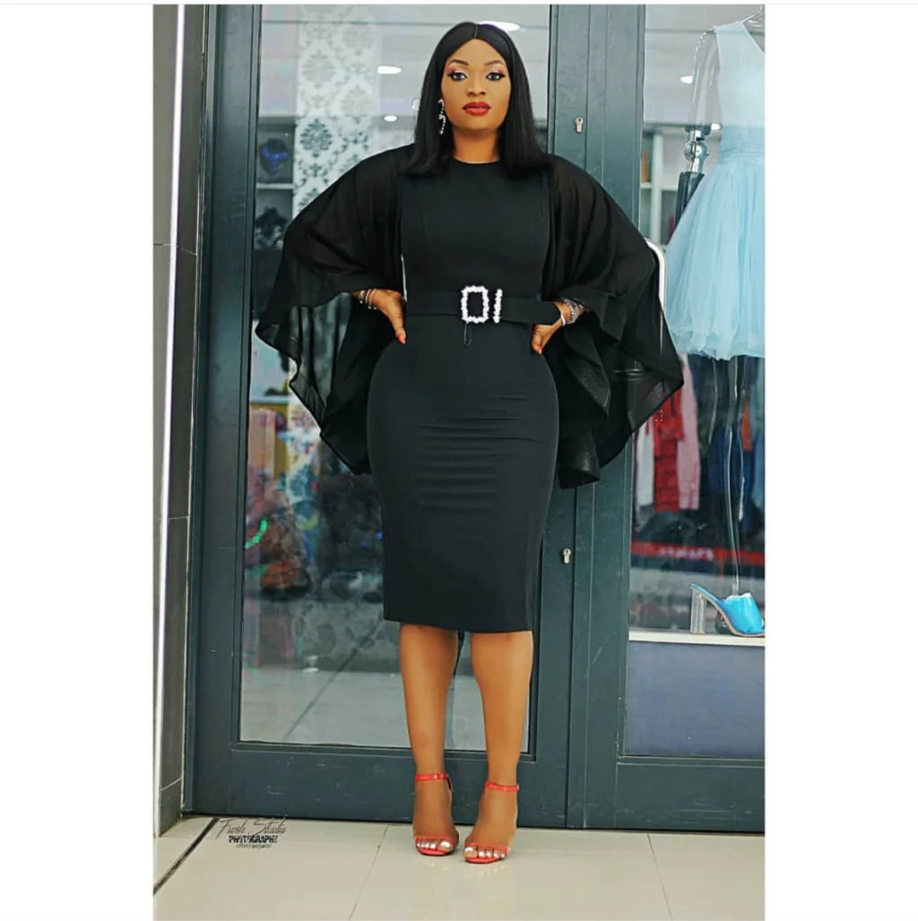 Черное элегантное вечернее платье для женщин 2019 черное офисное Модное шифоновое