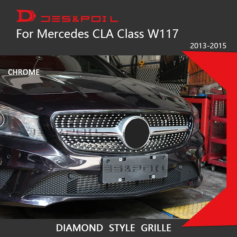 Алмазная решетка для Mercedes Benz CLA Class W117 автомобильный передний бампер гоночный