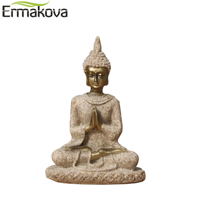 Статуя Будды из тайского песчаника ERMAKOVA Fengshui Luck индуическая скульптура ручной