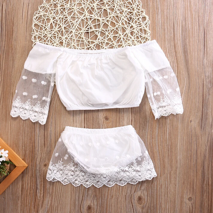 Сладкий новорожденного Комплект одежды для девочек 2 шт. Топы корректирующие с