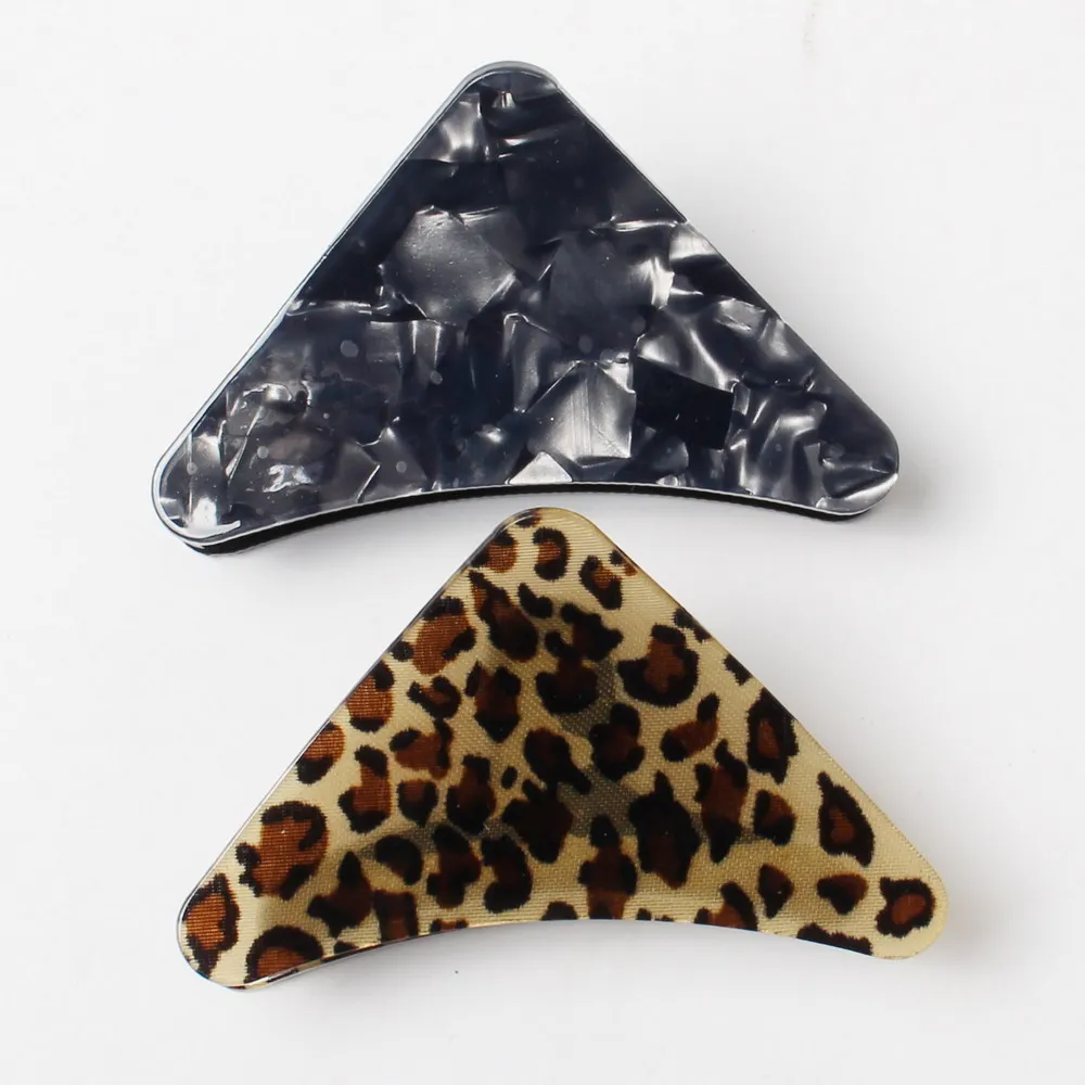 

2pcs/set Triangle Acrylic Hair Claws Set Hair Female Hairpin Hair Accessories Leopard Hair Clips for women