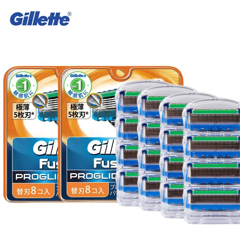 Оригинальные лезвия для бритвы Gillette с 16 лезвиями Fusion Proglide бритвенные мужчин|razor