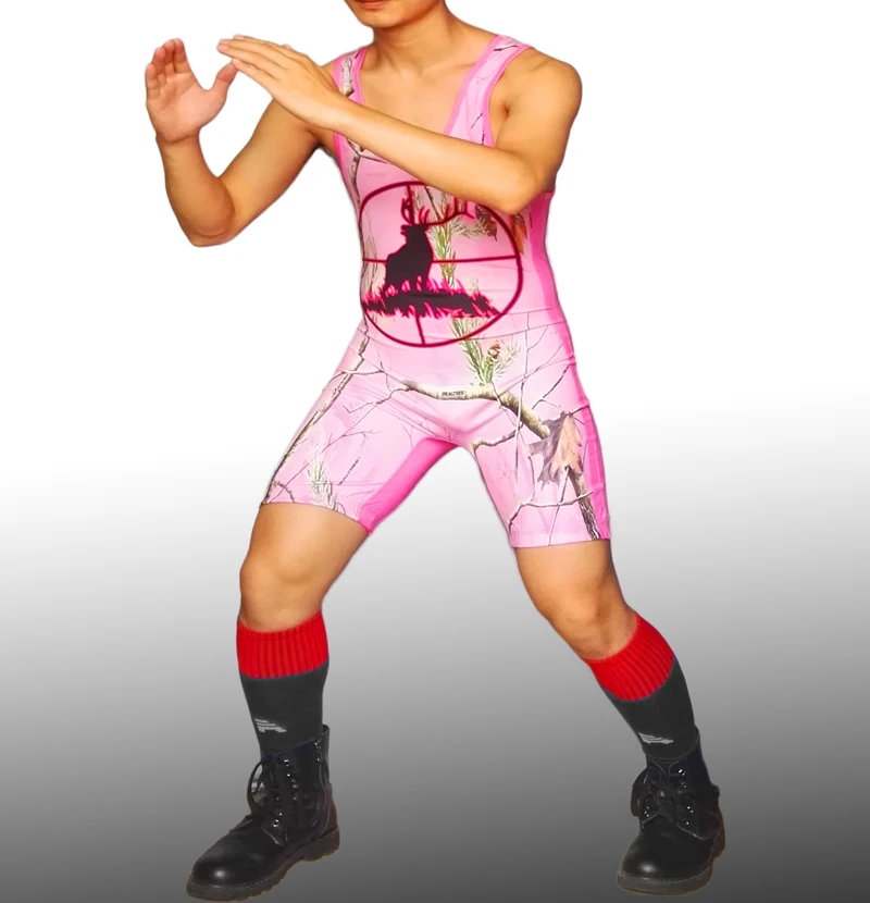 Розовый олень Лось дерево Детская Молодежная тугая борьба майка для