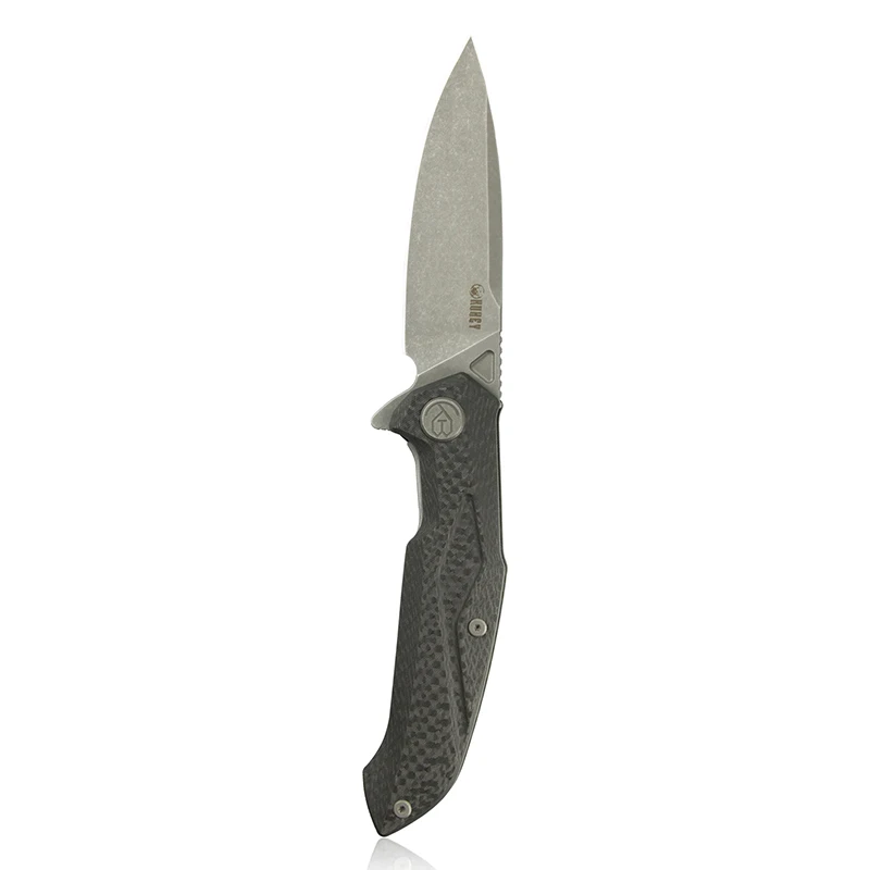 B KUBEY KU219 Повседневный складной нож с ручкой из углеродного волокна N690 стальное лезвие тактические наружные карманные ножи - Цвет: B