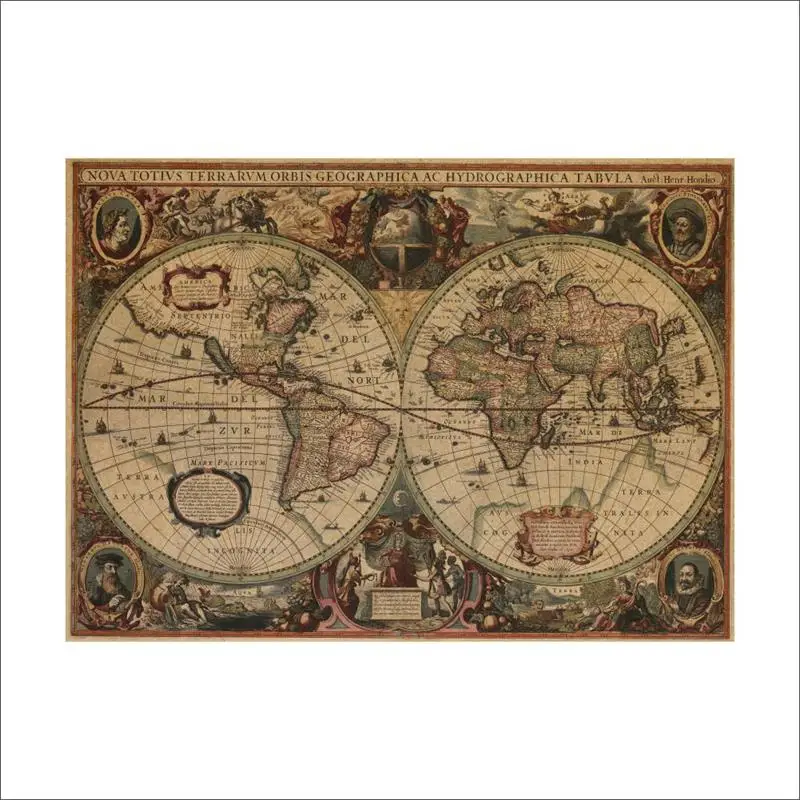 1641 старинные морские карты винтажные плакаты из крафт бумаги фотообои 0214.