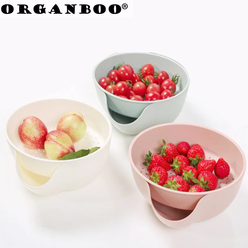ORGANBOO 1 шт. пластиковая коробка для хранения ленивых фруктов контейнер еды двойной