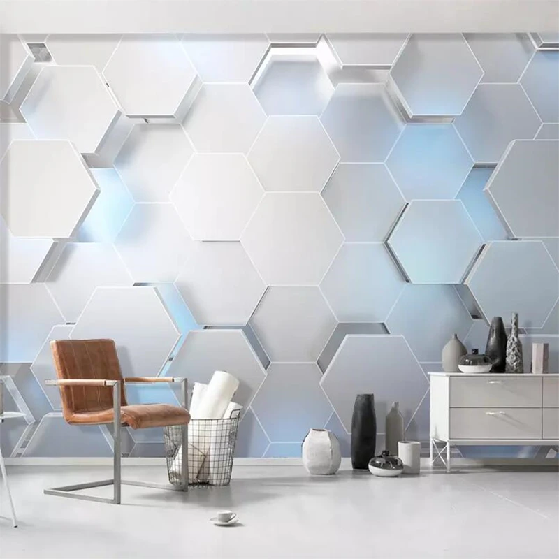 3D обои на заказ простые 3d с твердой геометрией промышленные технологии KTV бар фон
