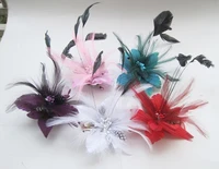 headdress pin head flower new brooch fashion breastpin feather wedding hairpins hair accessories bd011