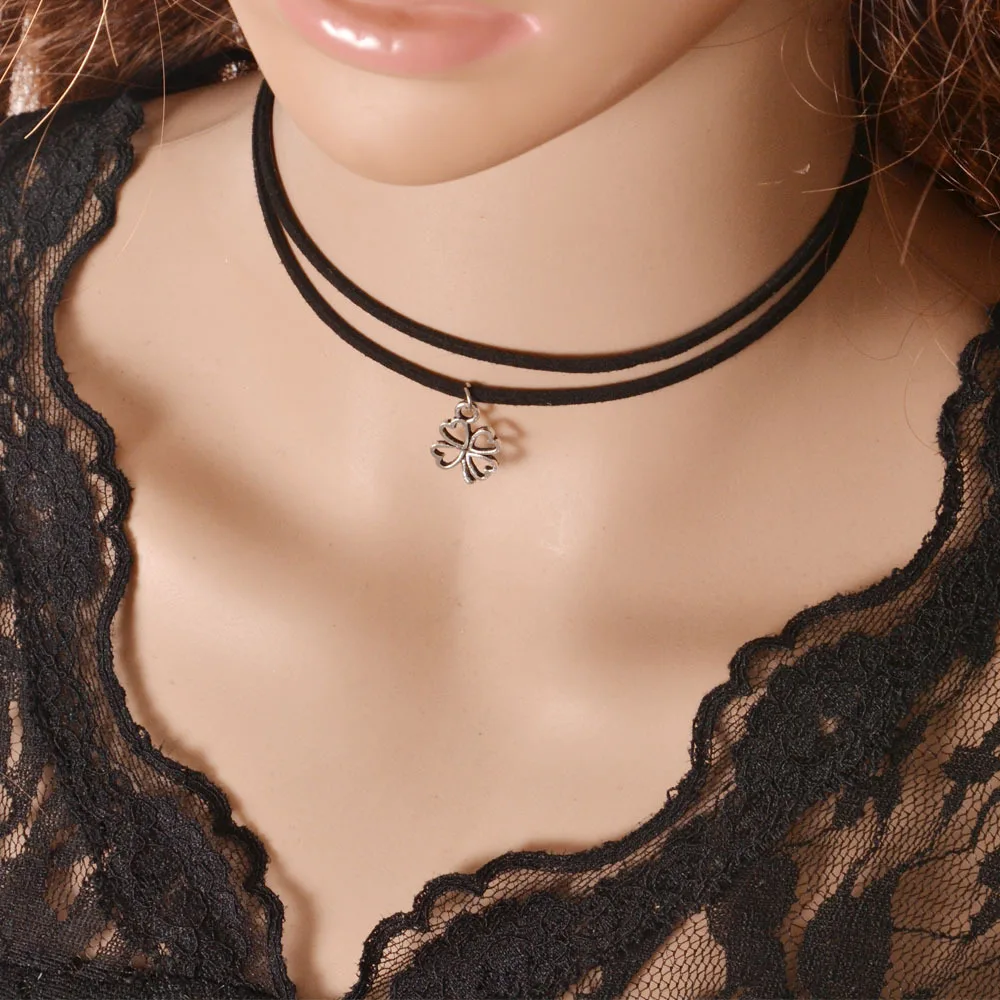 Ожерелье чокер из искусственной кожи с двойным слоем|necklace gothic|choker necklace gothicchoker |