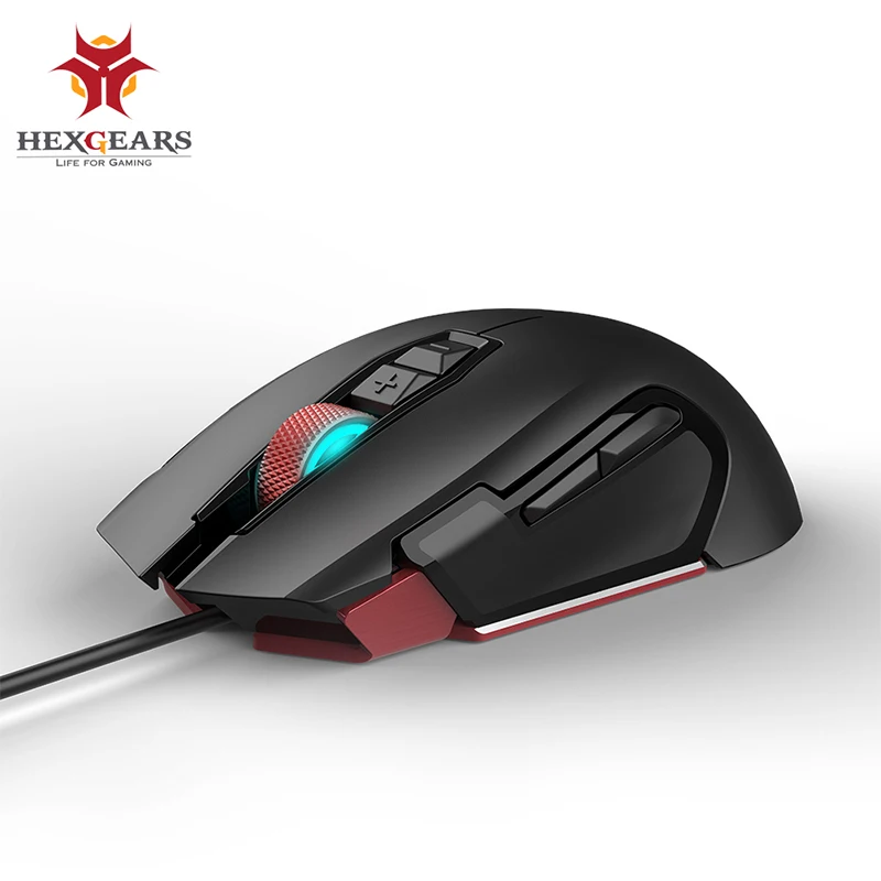 HEXGEARS игровая мышь Проводная 6000 dpi металлическое колесо 7 кнопок usb мыши RGB