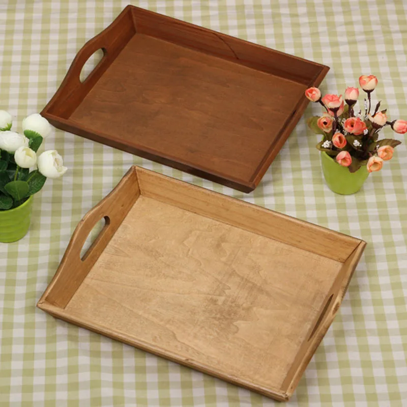 Nordic Contracted Wooden Receive Tray Single Layer Creative Rectangle Fruit Household Arrange Article For Daily Use | Дом и сад