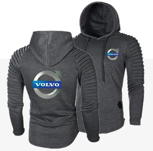 Volvo Осень Новая мода мужские s толстовки Брендовые однотонные с капюшоном свиная
