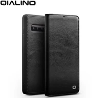 qialino genuine leather ultra slim flip case for samsung galaxy s10 plus business style handmade phone cover for galaxy s10