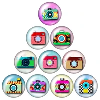 new lovely camera 10pcs mixed 12mm16mm18mm25mm round photo glass cabochon demo flat back making findings