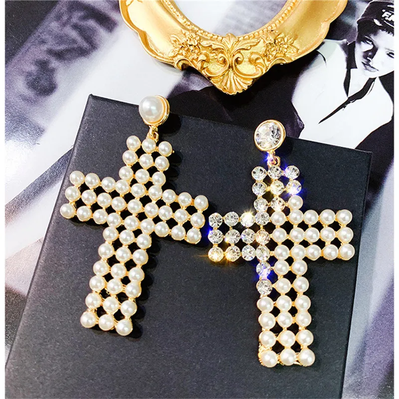 FYUAN корейский стиль Серьги капли с крестиком для женщин девушек 2019 Bijoux большие